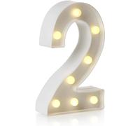 Lampe de décoration avec lettres et chiffres LED de l'alphabet de la marque anso pour la maison, fête d'anniversaire, événement, éclairage de nuit - 22 cm (2)