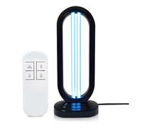 Lampe de désinfection UVC avec télécommande, Lampe Ultraviolet Ozone 38W Lampe UV Germicide UVC, Lampe de Désinfection UVC Stérilisateur 220V, Pour 0-40m² Salon, Toilettes, Nettoie l'air (Noir)