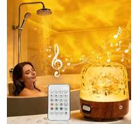 Lampe de douche type Spa-Like - Haut-parleur Bluetooth, lampe étanche rechargeable, lampe Lumena avec télécommande et tactile, 16 couleurs Ocean Wave projecteur lumière avec bruit blanc pour douche