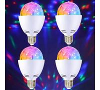 Lampe de Fête LED, 4 PCS E27 3W RGB LED Boule Disco, Lampe Disco, Ampoule Disco Rotative à 360°, Disco Flottantes Immergées pour DJ, Club, Maison, Voiture, Bureau, Terrain de Camping
