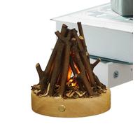 Lampe de feu rechargeable : cheminée LED 3D, lumière décorative en rondins, lampe de feu de camp à flamme vacillante réaliste, décoration de la maison portable réglable | Éclairage à bois factice USB