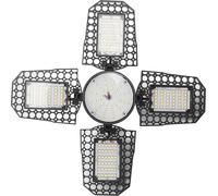 Lampe de garage LED pliable 4 feuilles 100W Haute luminosité Economie d'énergie Plafonnier E27 pour garage Atelier 85?265V