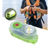 Lampe de gilet de sauvetage à LED activée par l'eau de mer, accessoire de gilet de sécurité auto-éclairant, en plastique étanche pour équipement de survie adulte Orange