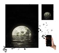 Lampe de Haut-Parleur de Connexion Bluetooth 5.3, Haut-Parleur Bluetooth Multifonctionnel avec Alimentation USB Et Son HiFi, Décoration D'œuvres d'art de Lune Illuminée Color C