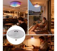 Lampe de haut-parleur LED sans fil - Lampe de bureau intelligente à intensité variable Haut-parleur de musique intégré Luminosité réglable Design portable élégant Parfait pour la maison, le