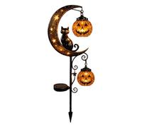 Lampe de jardin à énergie solaire pour Halloween avec lune suspendue pour l'extérieur comme éclairage décoratif (orange, 85)