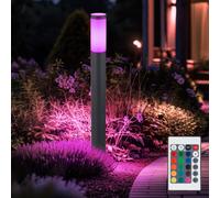Lampadaire d'extérieur ANTHRACITE Lampe d'extérieur de jardin télécommandée DIMMABLE dans un ensemble comprenant des ampoules LED RGB