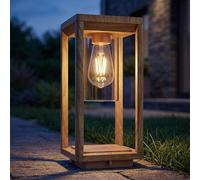 Lampe De Jardin À Pied En Bois H 35 Cm