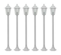 Lampe De Jardin À Piquet 6 Pcs E27 110 Cm Aluminium Blanc Vidaxl Vidaxl Blanc