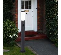 Lampe de jardin avec détecteur de mouvement anthracite lampadaire de jardin en acier inoxydable E27 éclairage de chemin de jardin, 3 réglages de capteur, 1x E27, H 80 cm