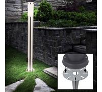 Lampe De Jardin Avec Piquet 2x Prise En Acier Inoxydable H 110 Cm