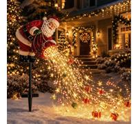 Lampe de jardin de Noël à LED - Design magique du Père Noël