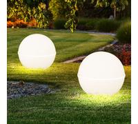 Lampe de Jardin D'Extérieur Ampoule à Enficher Boule Blanc Décorative D 30 CM