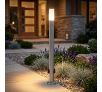 Lampe d'extérieur avec douilles Douille extérieure avec lumière Douille extérieure de jardin en acier inoxydable, 1x LED 9W 810lm 3000K, DxH 7,6x110 cm