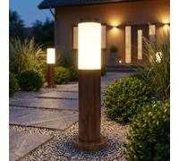 Lampe D'Extérieur Lampadaire Borne Lumineuse Braun Optique Bois Inox 2er Set
