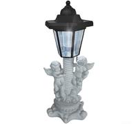 Lampe de jardin en résine avec ange Cupidon à énergie solaire, 36,3 x 13 x 12,4 cm, éclairage décoratif extérieur, étanche IP45, capteur automatique du crépuscule à l'aube, décoration de jardin