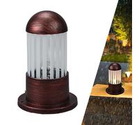 Lampe de jardin IP44 Luminaire Extérieure Lampe Imperméable À L'eau Terrasse Patio Lumière Colonne Lampe sur pied Industriel Antique E27 Pilier Lanterne Extérieur Au Sol-debout En Aluminium (A)