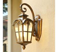 Lampe de jardin Lampe murale d'extérieur BD-2 look antique, fonte d'aluminium brun/or, disques en verre véritable Rétro/Vintage Douille E27 (BD-2)