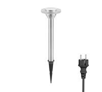 Lampe de jardin LED ALF chrome mat avec piquet de terre et transformateur pour [EEK: G]