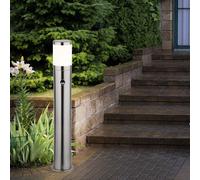 Lampe d'allée LED avec détecteur de mouvement Lampes d'extérieur Lampadaire de jardin Détecteur de mouvement, acier inoxydable argenté, 1x E27 LED blanc chaud, DxH 14x80 cm