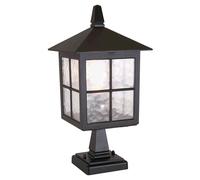 Lampe de Jardin Noir Aluminium Verre Hauteur :41cm Rustique Lampe Route Sol