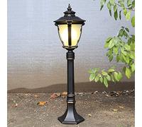 Lampe de Jardin/Pelouse Victoria Classique Traditionnelle de 81 Cm, Style Lanterne Moderne Et Simple, En Verre Étanche Et Antirouille, Pourdaire Ou Poteau D'Éclairage Public, Douille E27.