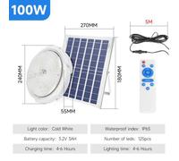 Lampe de jardin,Plafonnier LED à énergie solaire, imperméable conforme à la norme IP65, éclairage d'intérieur - 100W 1 Clod 6500k