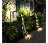 Lampe De Jardin Solaire Expo Börse Stecklampe LED Argent 2 Pièces Avec Piquet