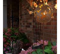 Lampe de Jardin Solaire Extérieur Rond LED Feuilles D'Érable Erdspitz Rust H