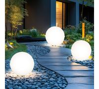 Lampe de Jardin Sphérique D'Extérieur LED Boule Lumineuse Blanc Bornes 3er Set