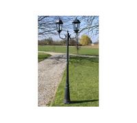 vidaXL Lampe de Jardin Vert Foncé et Noir Aluminium et Verre 2 Bras Lampadaire 40244