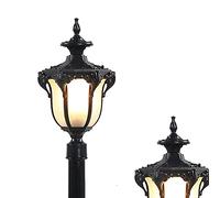 Lampe de Jardin Vintage Extérieur Lampe sur Pied E27 Aluminium Lampadaire Chemin Étanche IP65 Lumineuse Rétro Lanterne Pilier lampadaire européen Métal Pelouse Allée Pont Herbe Villa