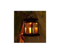 Lampe de lanterne sans fumée à suspendre extérieure classique led solaire blanc chaud - noir