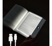 Lampe de lecture, 3 couleurs, liseuse LED plate pour livres au lit avec fonction mémoire, minuterie de gradation, lampes de chevet rechargeables, cadeaux pour amoureux de livres pour garçons, filles