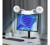 Ventilateur lumineux à clip pour économiser de l'espace - Alimenté par USB - Ventilateur 3D - Lampe d'étude avec barre lumineuse LED - Gestion personnelle de la température pour moniteur/ordinateur