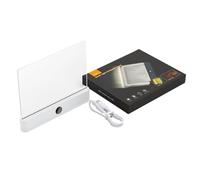 Lampe de lecture à large champ de vision, lampe LED plate et transparente for la protection des yeux, portable for la maison et les voyages(White)