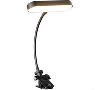 Lampe de lecture complète avec clip, 3 températures de couleur 3000 K-6500 K, lumière de bureau à intensité variable en continu, lampe d'étude rechargeable 1200 mAh pour soins des yeux pour lit