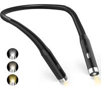 Lampe De Lecture De Cou,Lampe Lecture Rechargeable Au Lit,3 Couleurs Et 3 Niveaux De Luminosité Réglables,Pliable À 360°,Liseuse Led Usb Pour Voyager,Tricoter,Camping