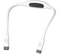 QUMOX Lampe de lecture rechargeable pour le cou, lampe de lecture LED, 3 modes de couleur et intensité lumineuse réglable, lampe mains libres flexible idéale pour le tricot, le bricolage, blanc