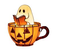 Lampe de lecture de fantôme mignon, statue de fantôme illuminée pour Halloween, décoration de maison, lampes fantaisie, fantômes fantômes de cheminée de chevet