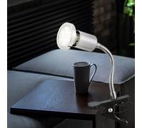 Lampe de lecture de lit à pince LED avec fiche Lampe de lit à pince lumière chaude, bras flexible, 1x LED 3W 250Lm blanc chaud, LxLxH 13x5,5x22 cm