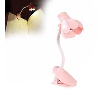 Lampe de Lecture en Forme de Fleur Pastel Mignonne, Réglable à 180°, Pour Lire au Lit, Avec 10 Piles, Protection des Yeux (Pink)