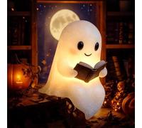 Lampe De Lecture FantôMe, DéCorations D'Halloween Veilleuse, Resin Ghost Lampe De Lecture Pour Lire Au Lit, Convient Pour La DéCoration De Chambre à Coucher, De Bureau, De Table De CheminéE (14cm)