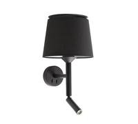 Lampe de lecture - Faro - SAVOY - Applique murale noire - E27 - Intérieur - 49,9 cm