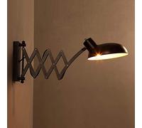Lampe de Lecture Flexible d'éclairage Mural d'intérieur E27, Applique Murale, Style Industriel Vintage, Applique Murale Extensible en métal à balançoire réglable, Noire, pour Salon Chambre à
