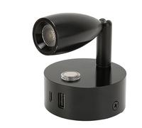 Lampe de Lecture Intérieure 12V à 24V pour Camping-car, Projecteur LED Tactile de Petite Taille avec Veilleuse Bleue