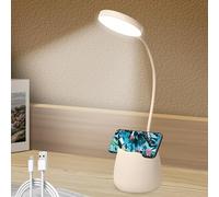 Lampe de lecture Lampe de bureau LED pour enfants : lampe de table LED à intensité variable veilleuse avec porte-stylo, 3 modes à intensité variable USB rechargeable interrupteur tactile lampe de