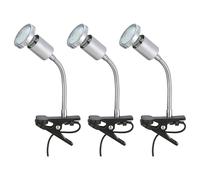 Lampe de lecture Lampe de lit à pince LED avec fiche Lampe de lit à pince lumière chaude, bras flexible, 1x LED 3W 250Lm blanc chaud, LxLxH 13x5,5x22 cm, 3 pièces