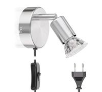 Lampe de lecture Lampe de lit LUNARA Interrupteur Fiche acier inoxydable chrom