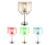 Lampe de lecture lampe de table lampe de table lampe en cristal lampe de chevet, télécommande changeur de couleur dimmable, cristal suspendu argent clair, LED 9W 806Lm blanc chaud, DxH 32x56cm